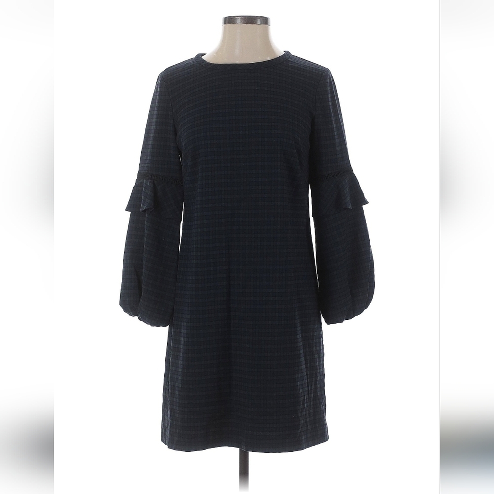 Ann Taylor LOFT Green and Blue Gingham Dress Size 0